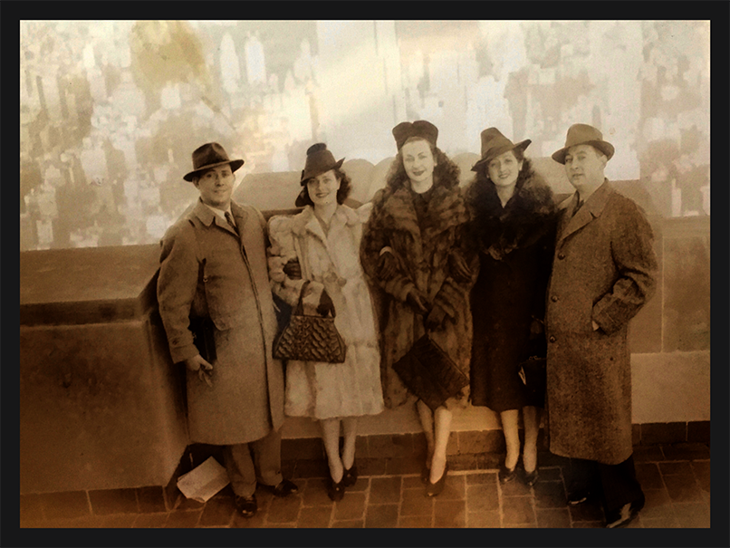 Rockefeller Center, 1939 - Gallery Co-Owner & Associates at Famous "Top of the Rock" View with Historic New York Skyline
