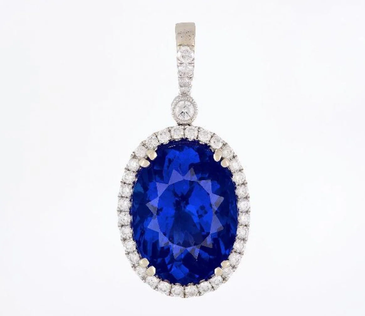 GIA VIOLETISH BLUE 17.49 CT TANZANITE NECKLACE OF THE FINEST COLOR! D-BLOCK!