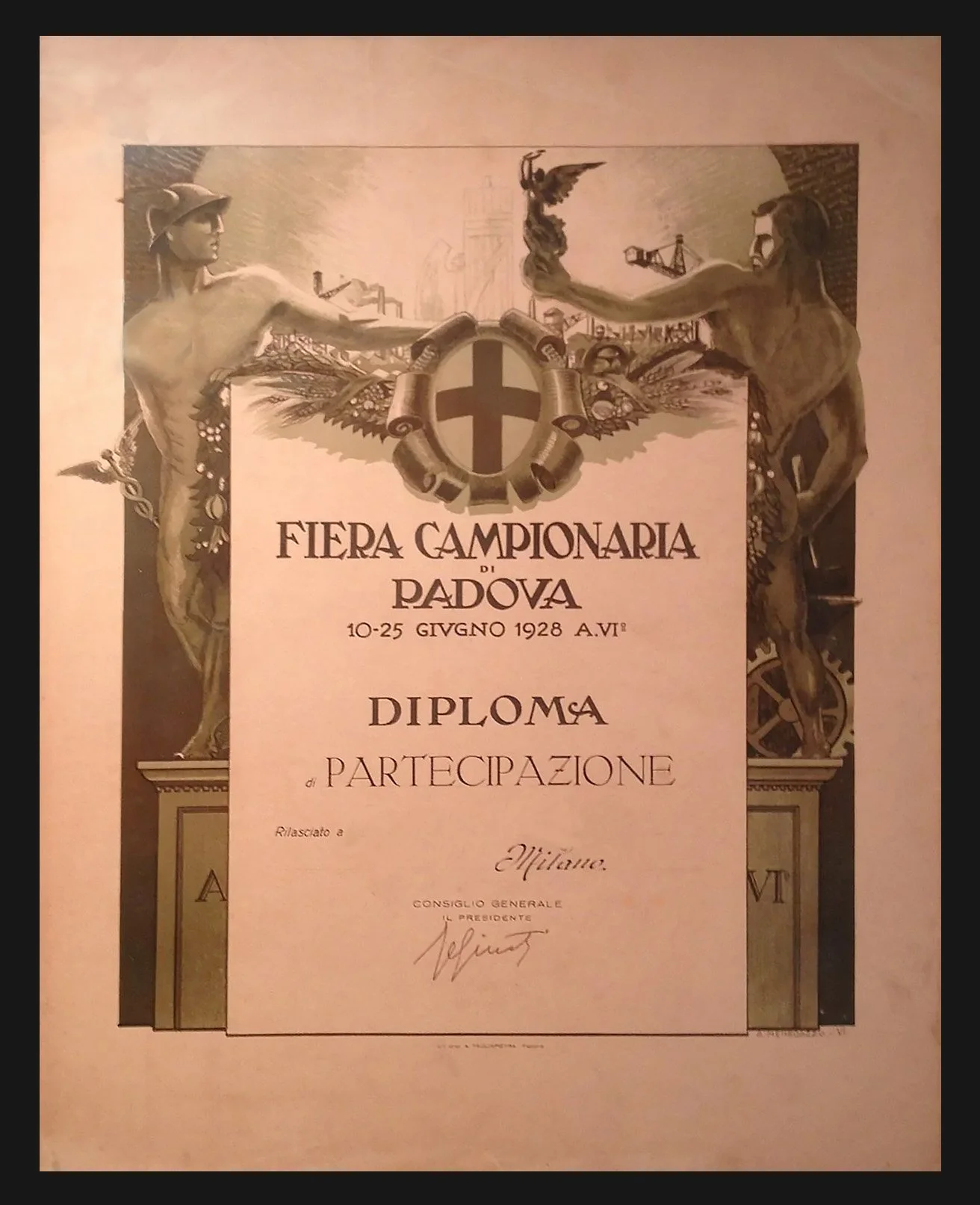 1928 Padua Trade Fair Award