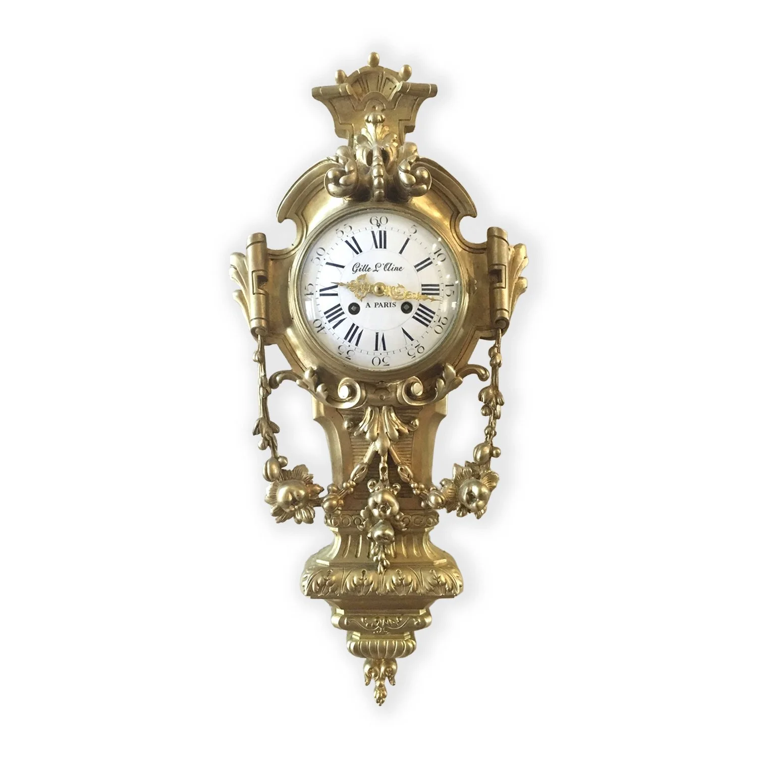 GILES L'AINE (1746-1784) LOUIS XVI GILT BRONZE ORMOLU CARTEL CLOCK (C. 1770)