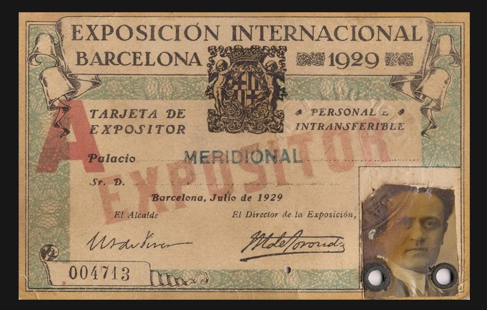 1929 Barcelona Expo *Exhibitor Credentials* (Gallery Founder)