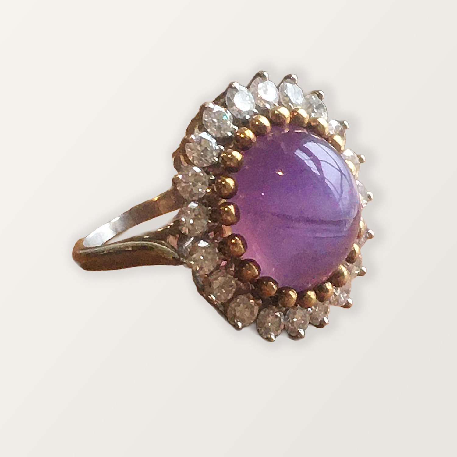 PLUM PINK STAR SAPPHIRE RING FOR SALE