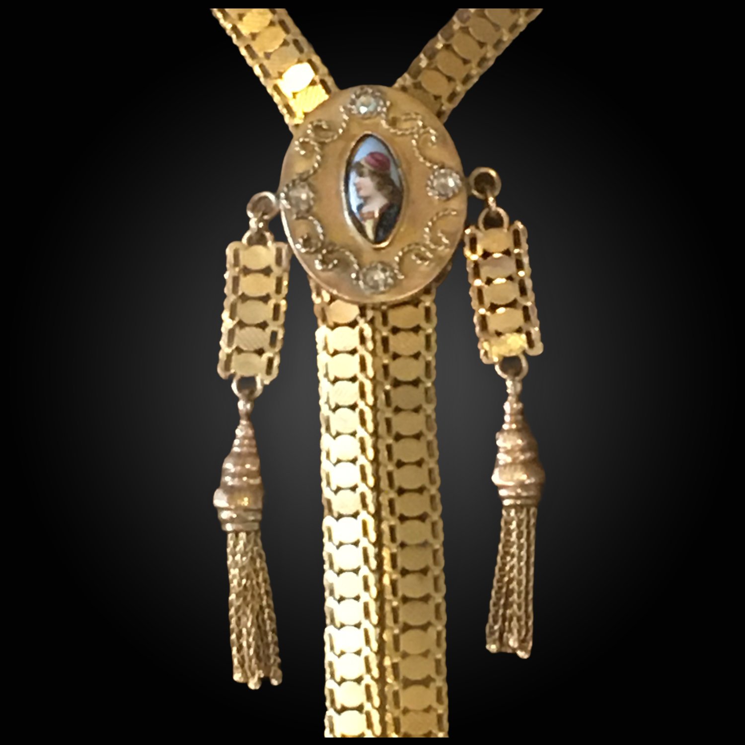 VICTORIAN SOLID GOLD LARIAT NECKLACE FOR SALE