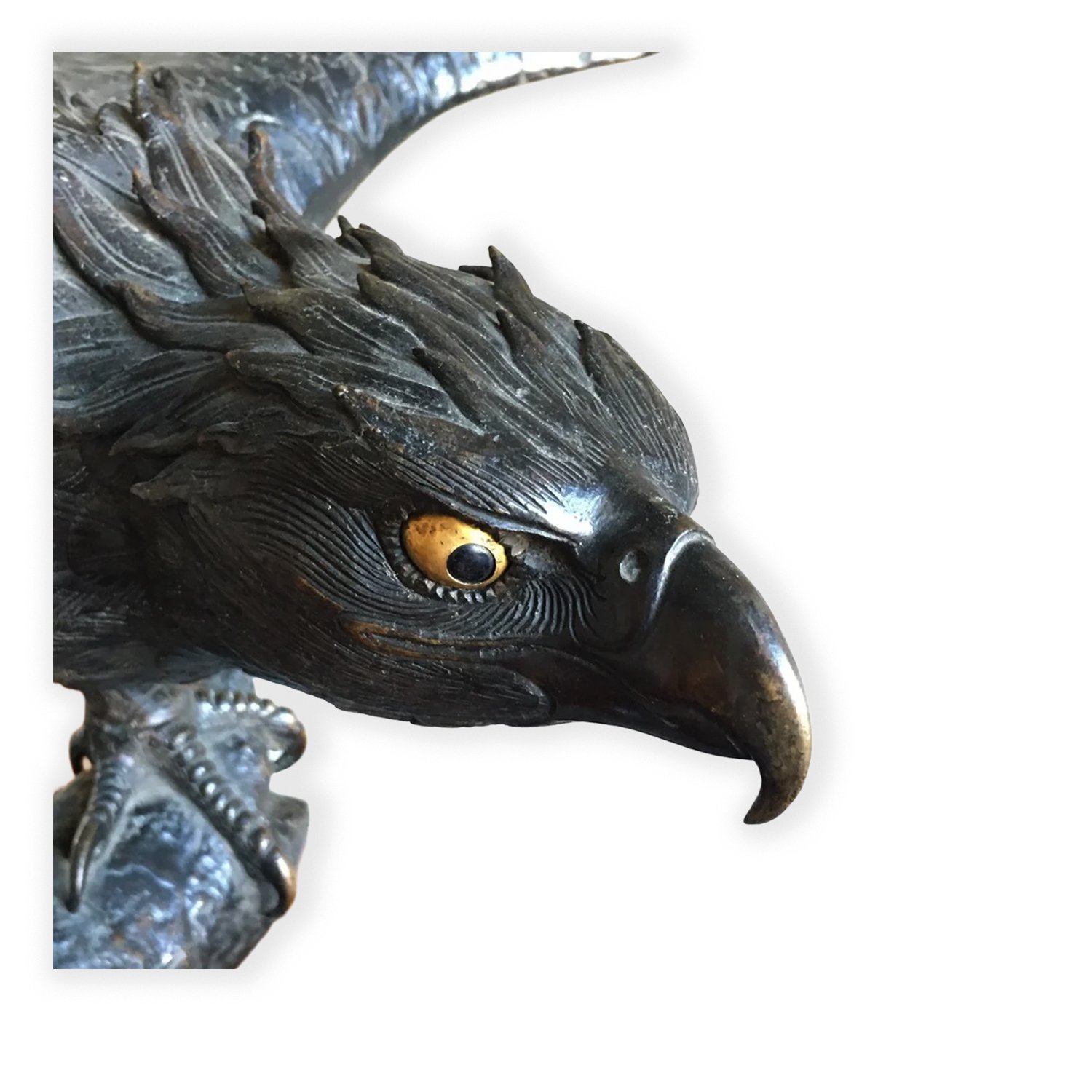 JAPANESE BRONZE EAGLE ATTR SUZUKI CHOKICHI