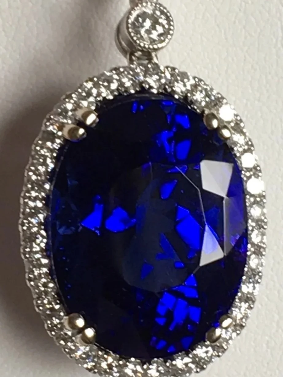 DEEP VIOLET BLUE TANZANITE PENDANT FOR SALE