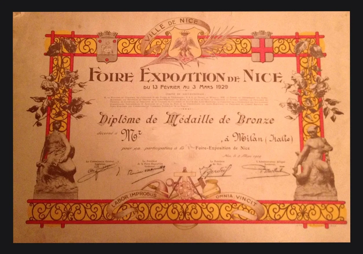 1929 Nice Exposition, Bronze Medal Award