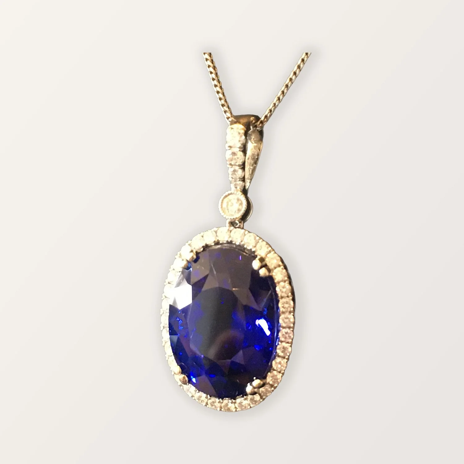 DEEP VIOLET BLUE TANZANITE PENDANT FOR SALE