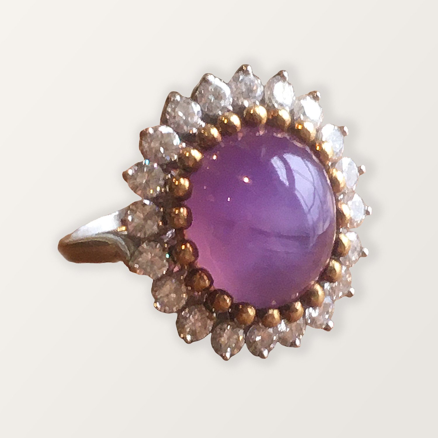 PLUM PINK STAR SAPPHIRE RING FOR SALE