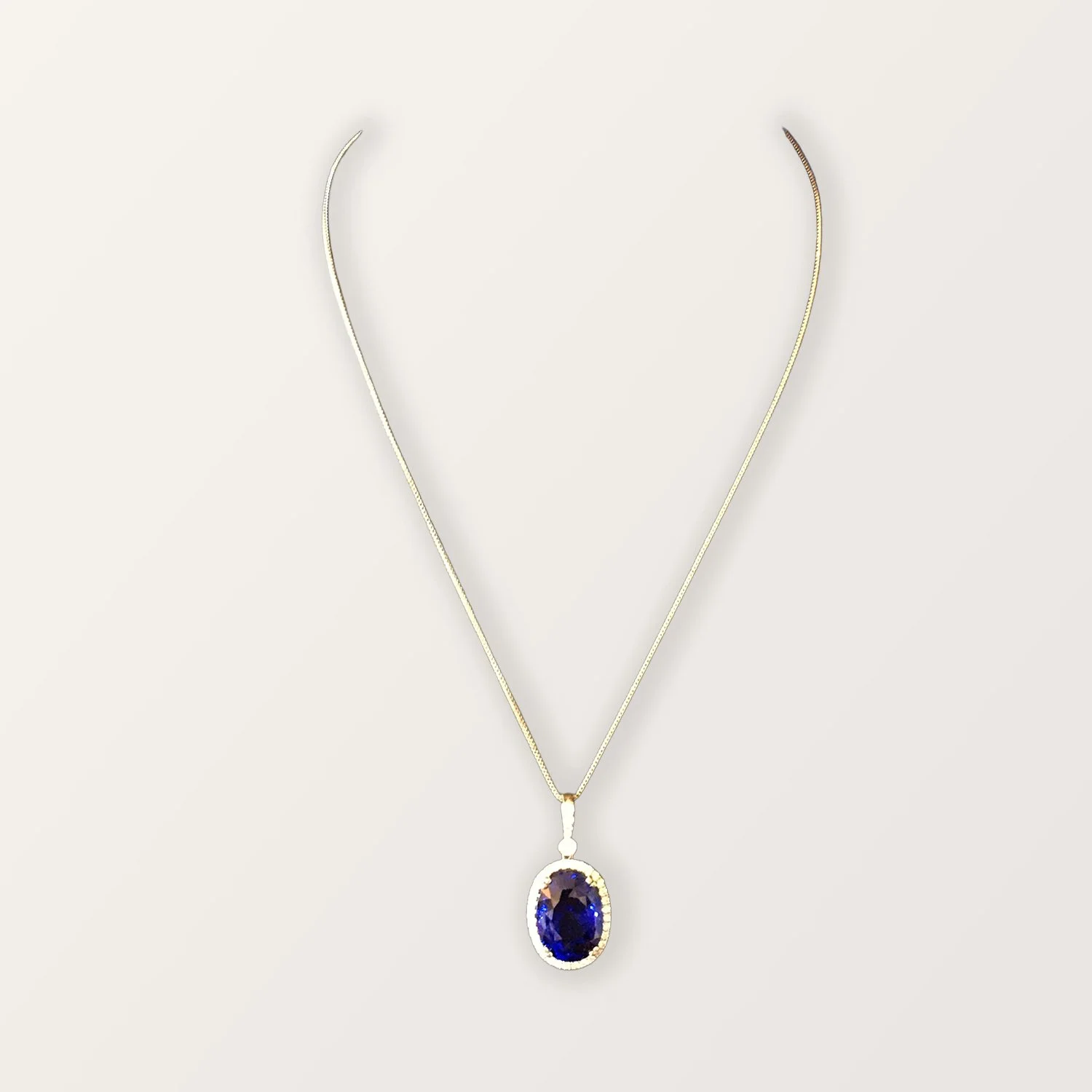 DEEP VIOLET BLUE TANZANITE PENDANT FOR SALE