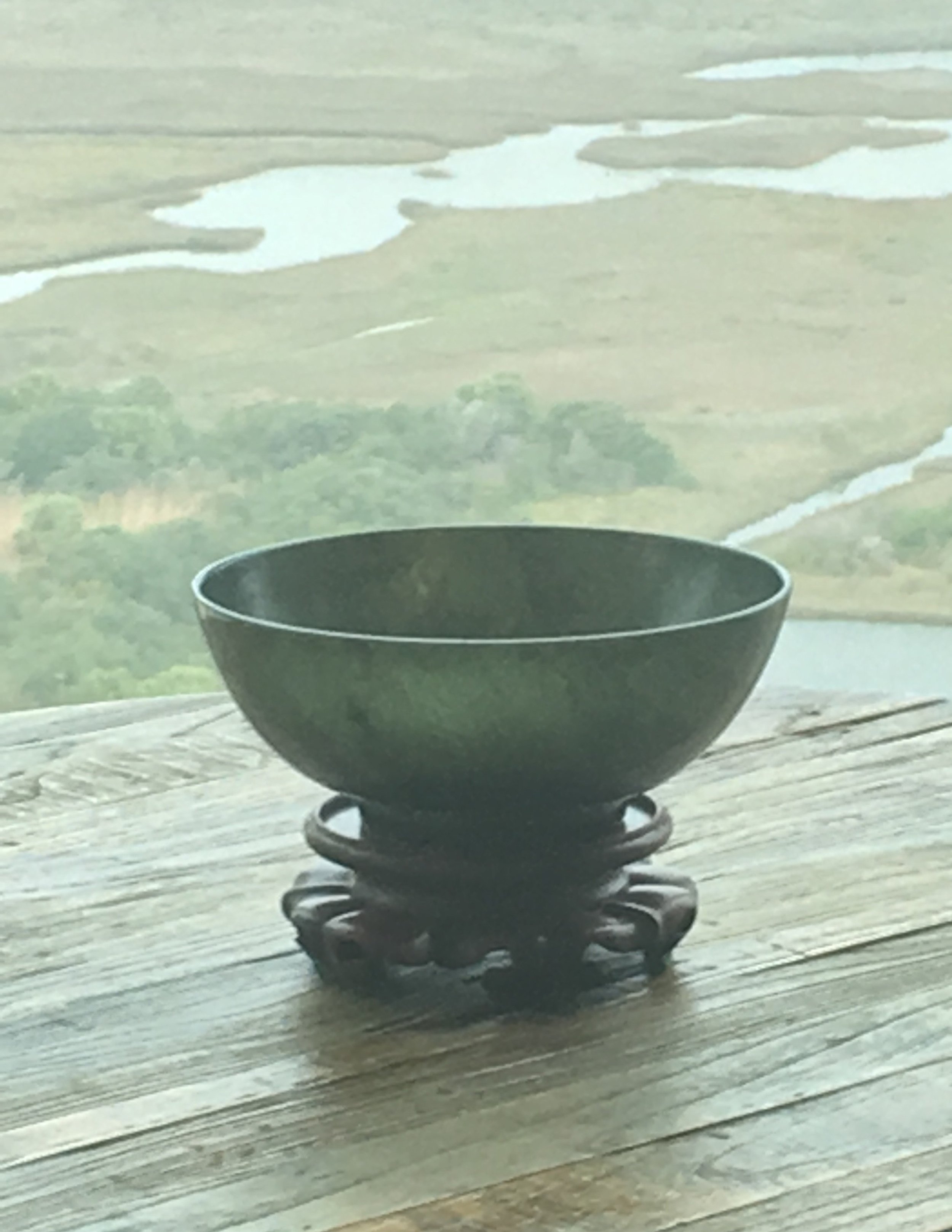 A LARGE QING DYNASTY JADE BOWL (C. 1750), QIANLONG PERIOD