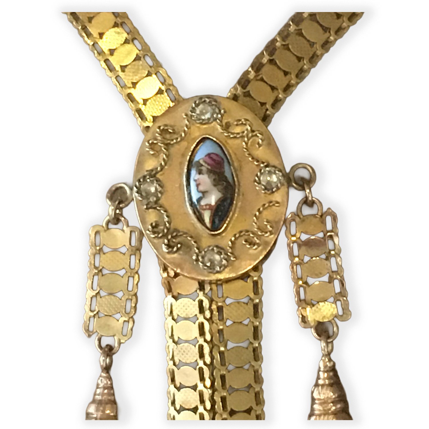 VICTORIAN SOLID GOLD LARIAT NECKLACE FOR SALE