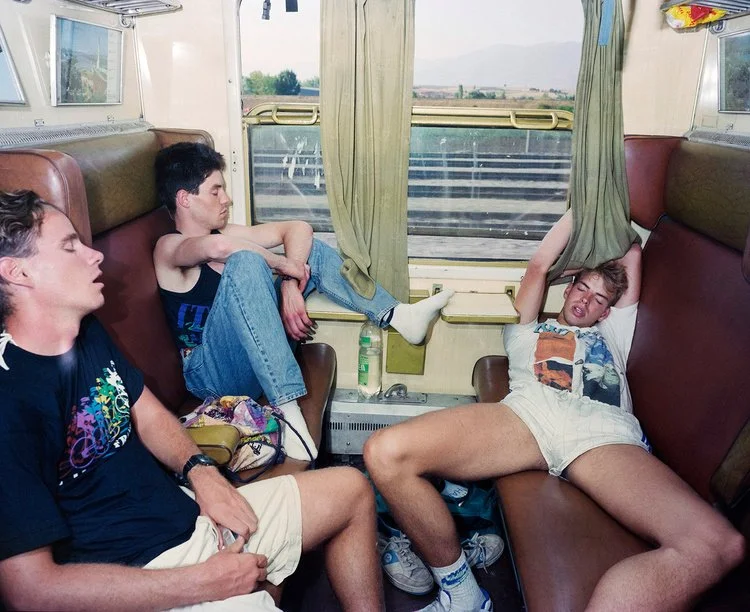    Marcus Jokela. Interrail. 1990   
 The project can be situated within the framework of street photography, characterized by capturing chance encounters, random incidents, and decisive moments in public spaces, without staging or strict planning. T