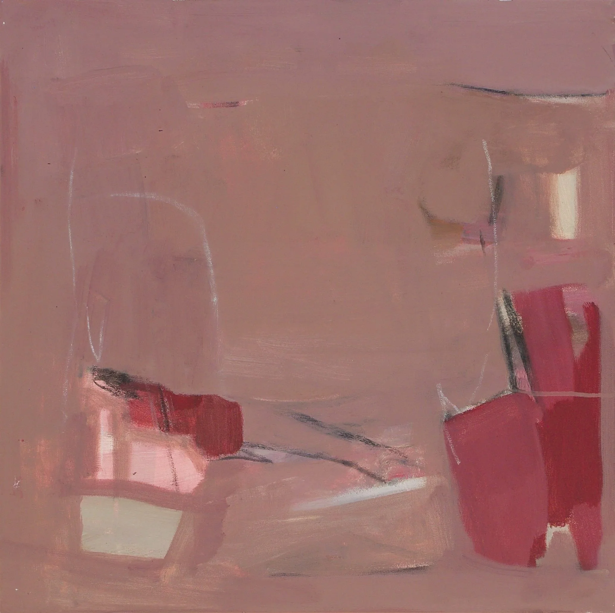 Untitled II, 2025, Original acrylic and charcoal on canvas, 24 x 24 in