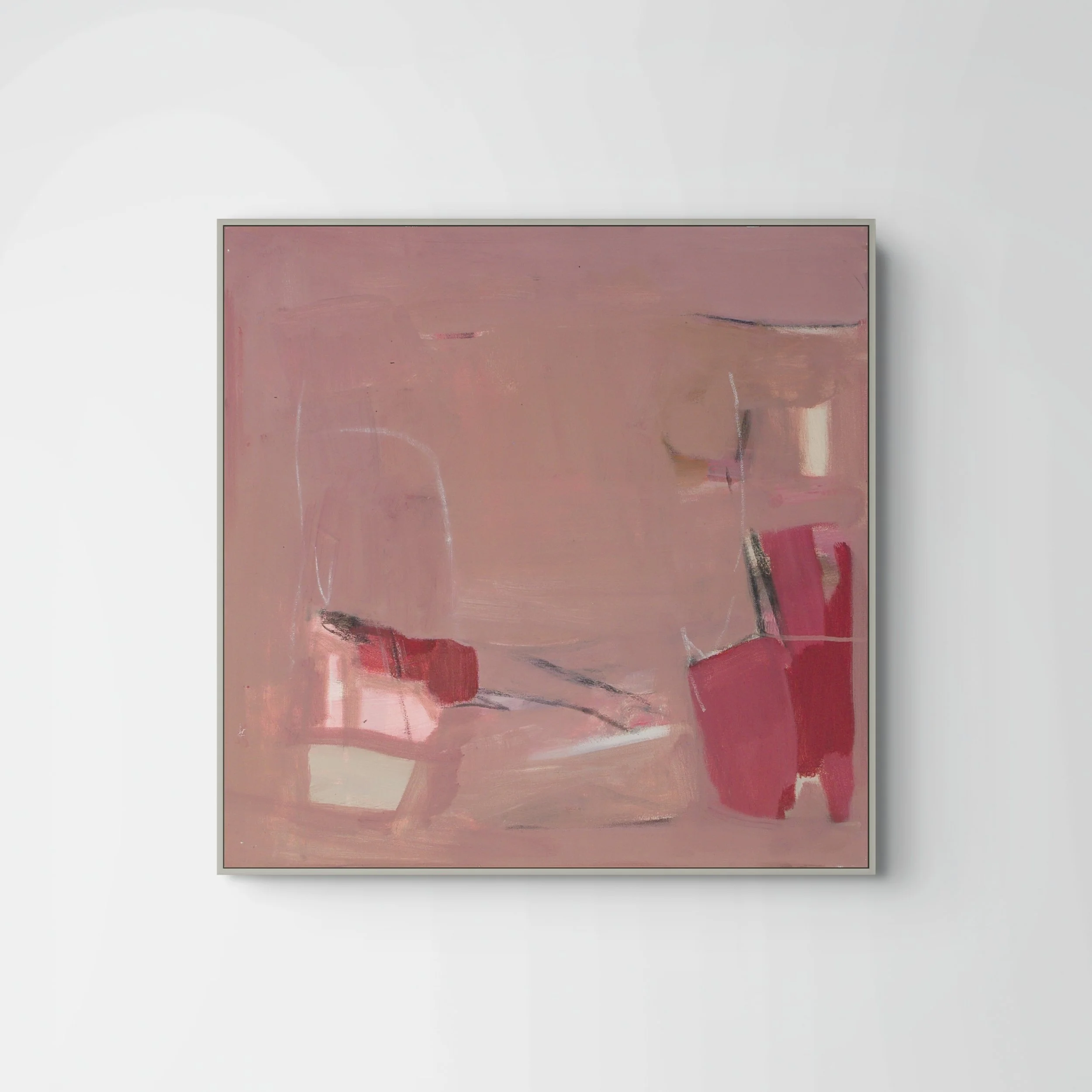 Untitled II, 2025, acrylic and charcoal on canvas, 24 x 24 in