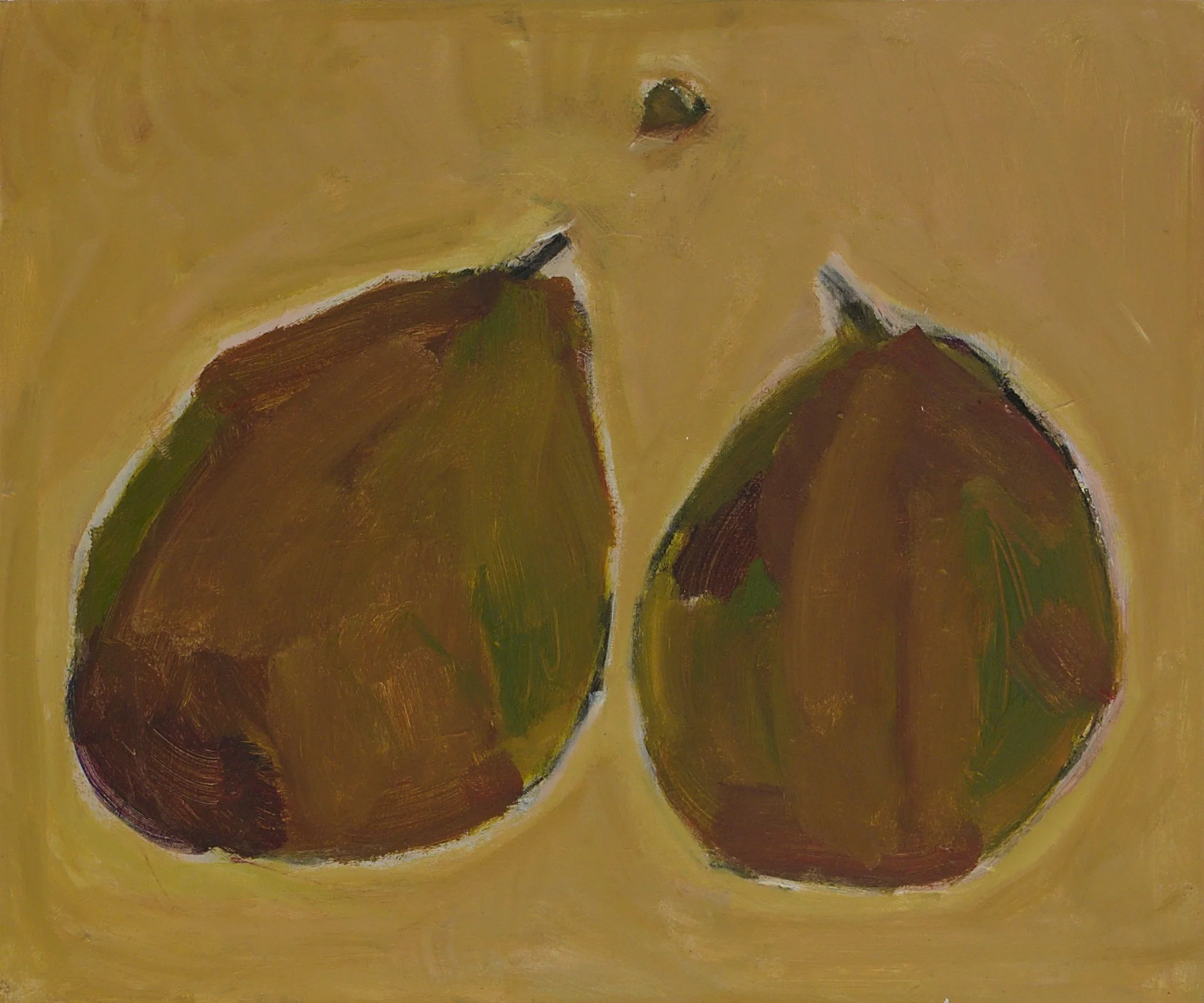 twins, 2025, acrylic and charcoal on canvas, 
18 in x 24 in
