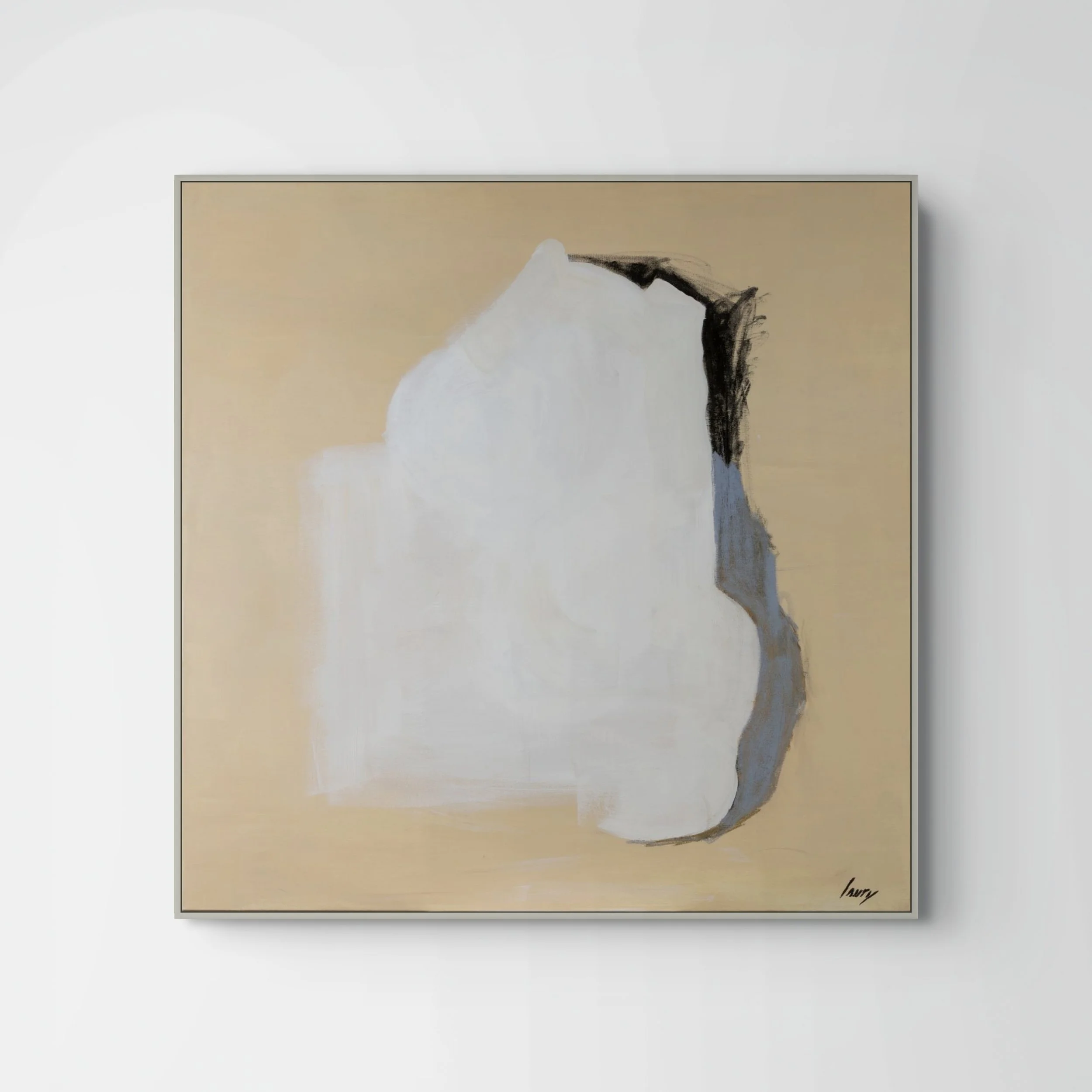 Darkness embraced an old friend, 2024, acrylic and pastel on canvas, 36 x 36 in