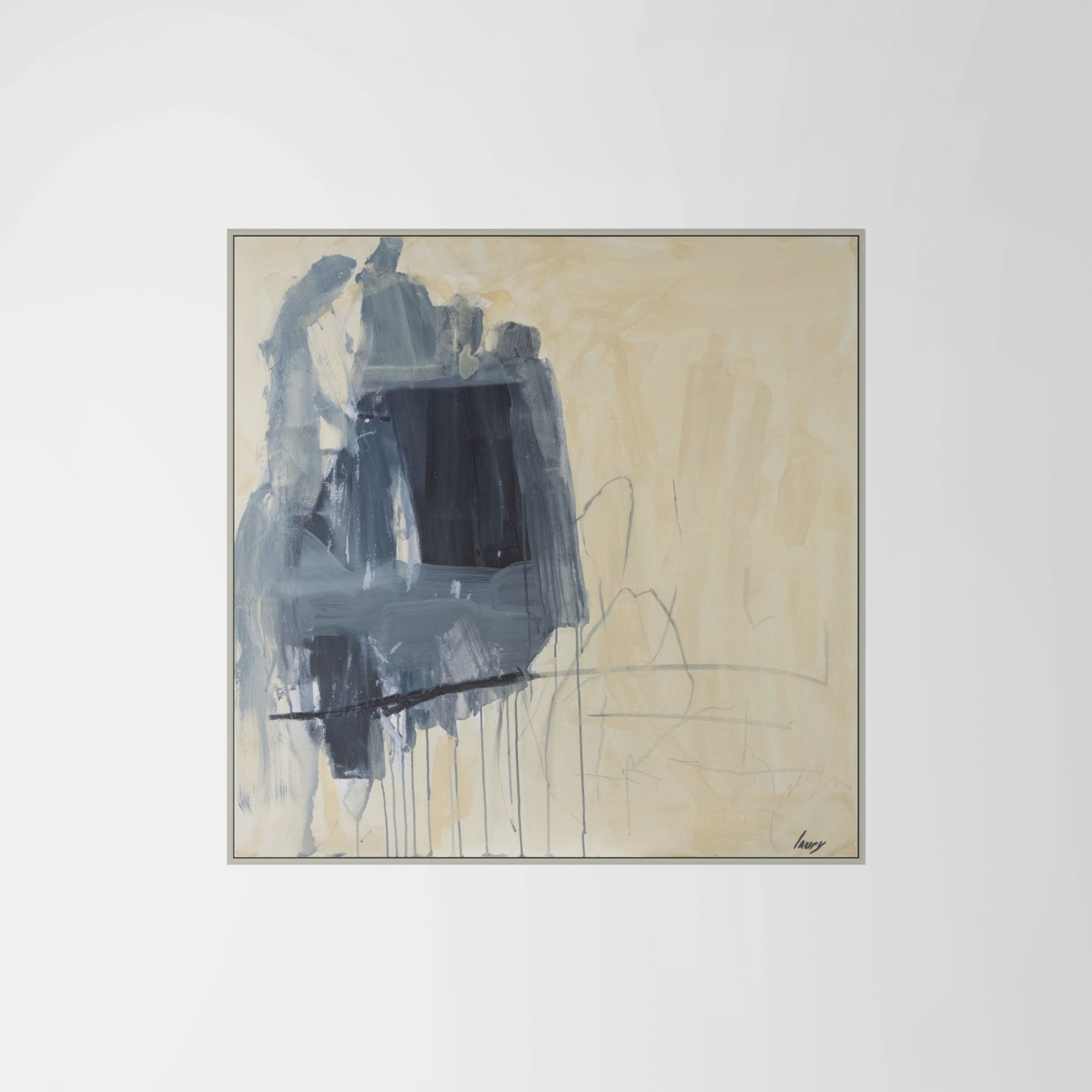 Becoming, 2025, acrylic and charcoal on canvas, 36 x 36 in