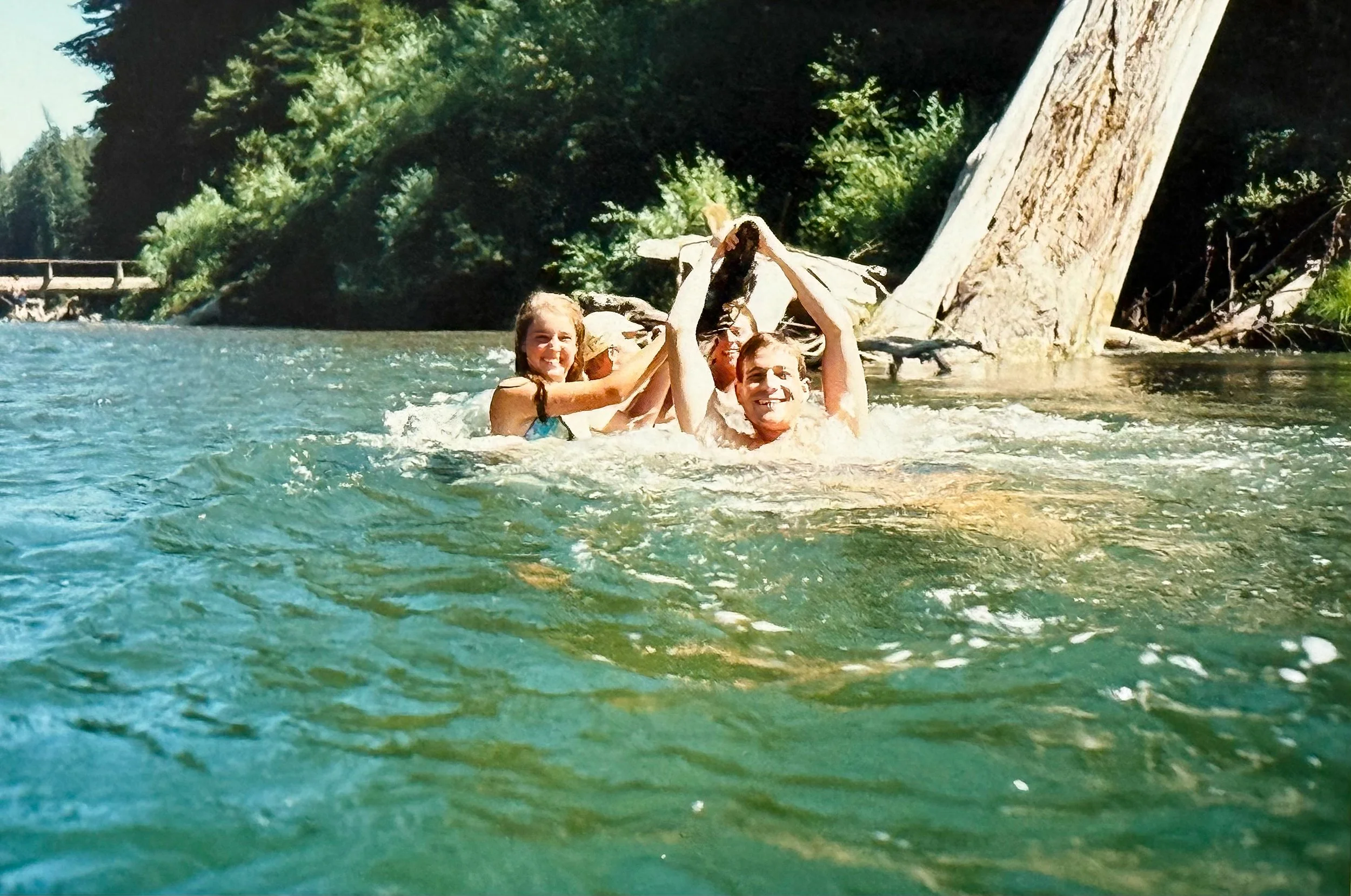 Cooling off in the Eel River with Don and Steve after our climb over Leggett Hill. Cooling off in rivers when we had a chance would be a favorite pastime for the next month.