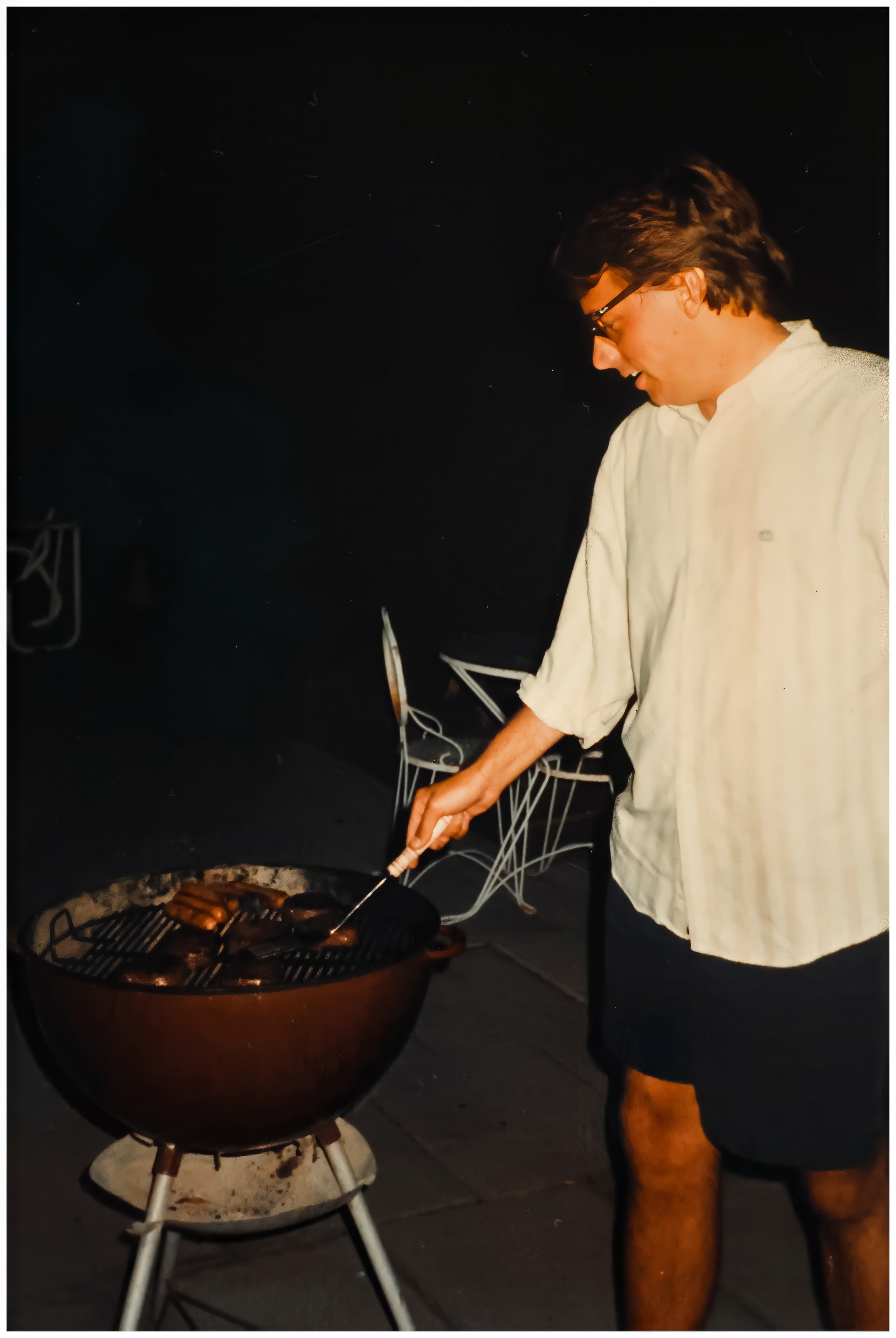 Friday, July 6, 1990: A BBQ at Robyn's house the night before we left.