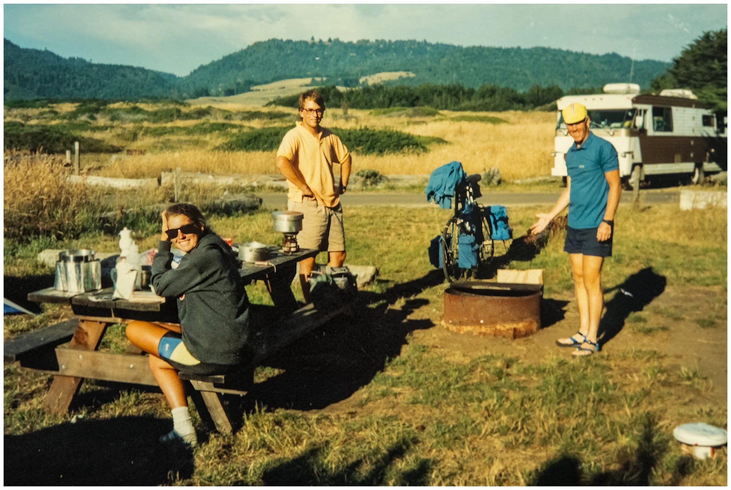 Don explains firepit basics to Fred (who is behind the camera). Manchester State Park. (click image for geotag)
