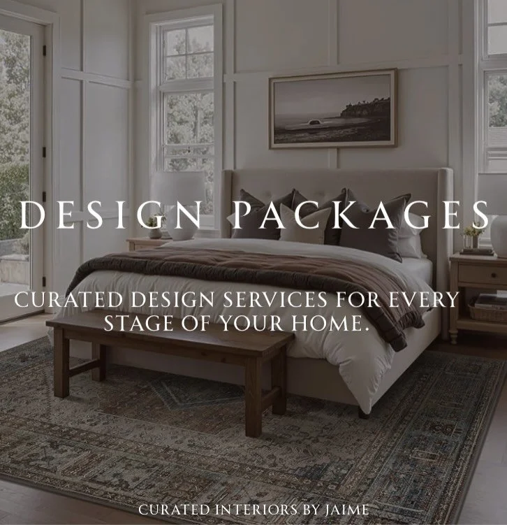 Introducing my new design packages.

Thoughtfully created to simplify the design process and meet you wherever you are in your home journey.

Whether you&rsquo;re looking for the finishing touches, a complete room refresh, or a more comprehensive tra