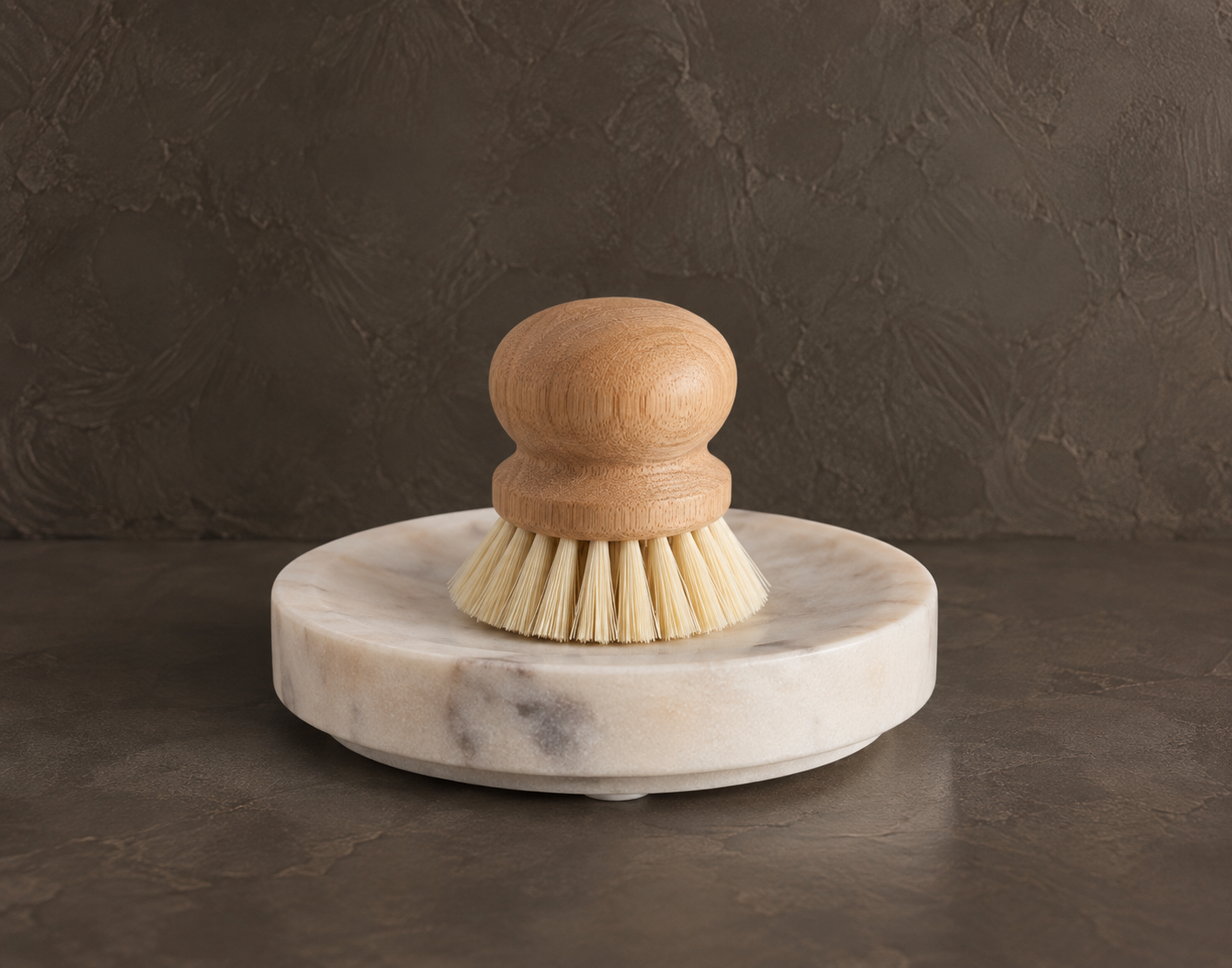 Marble Soap Dish and Brush