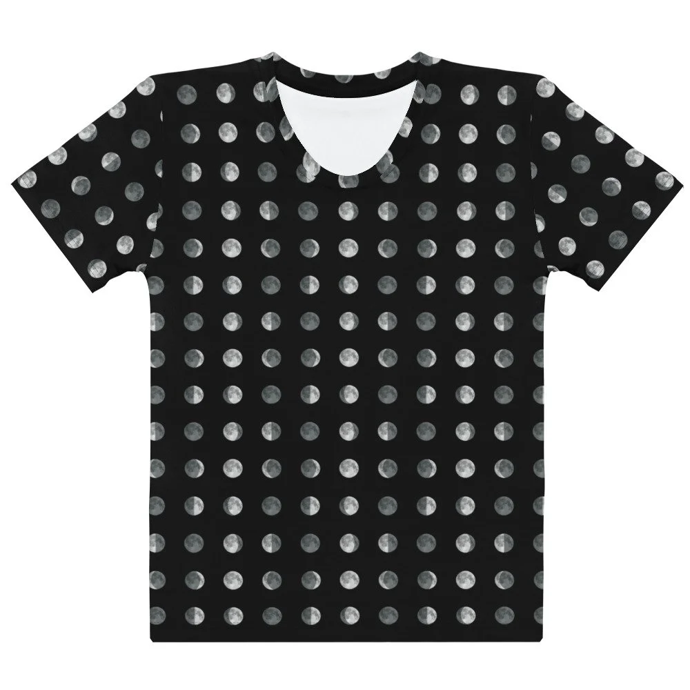 Women’s Moon Phase Cotton Crew Neck T-shirt