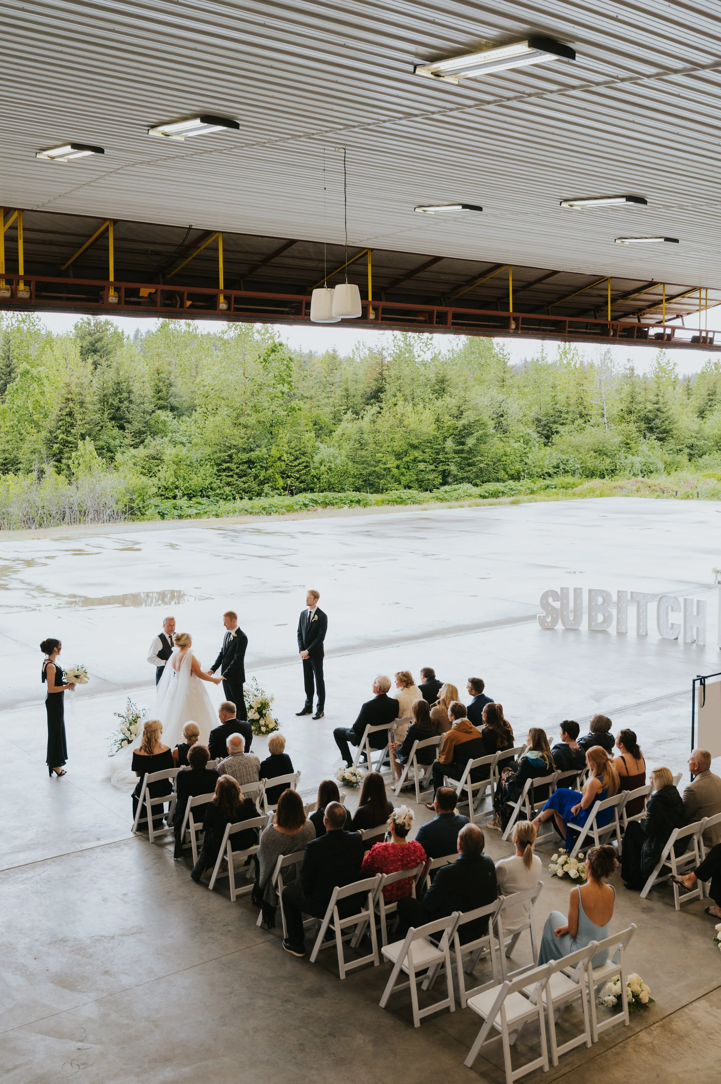 wedding ceremony from above