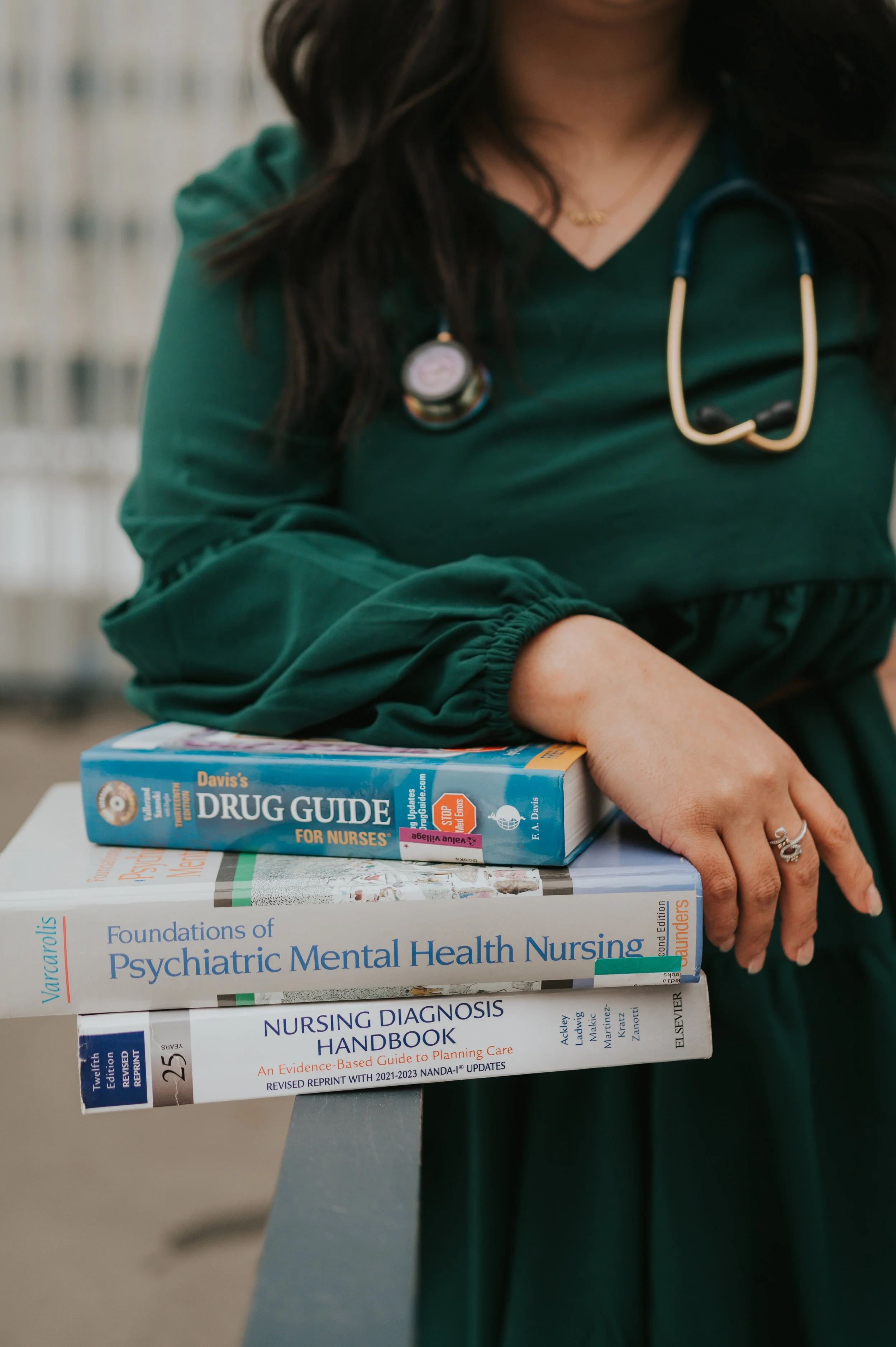 close up of textbooks