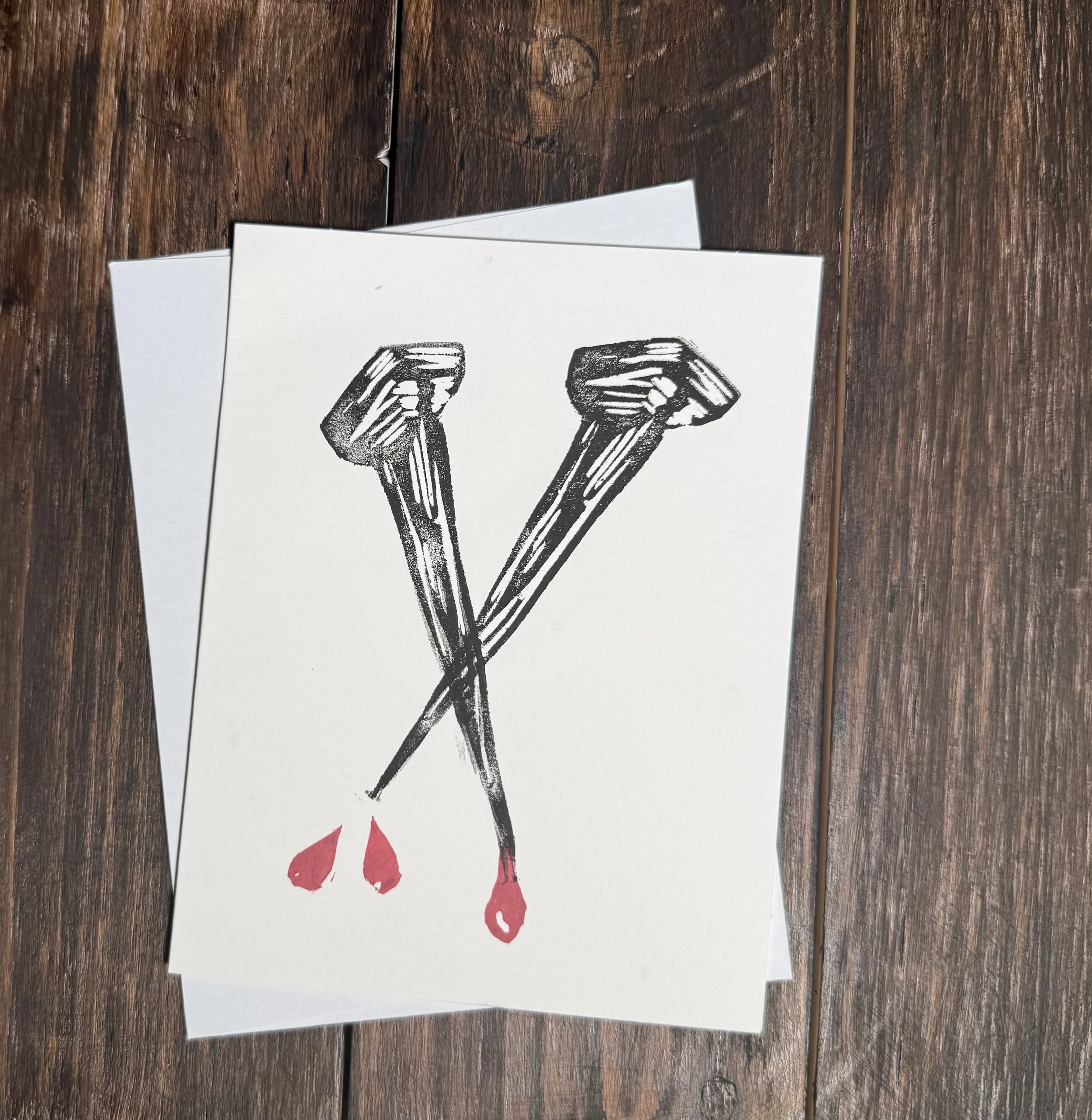 Blood and Nails Greeting Card
