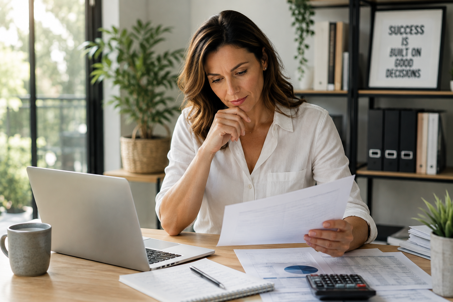 woman in desk