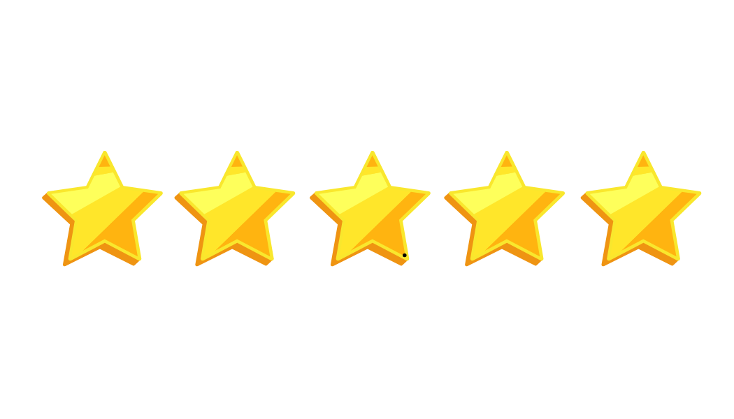 Five gold stars with the text 'Rate your experience' above them, and the phrase 'Please leave a five-star review' below.