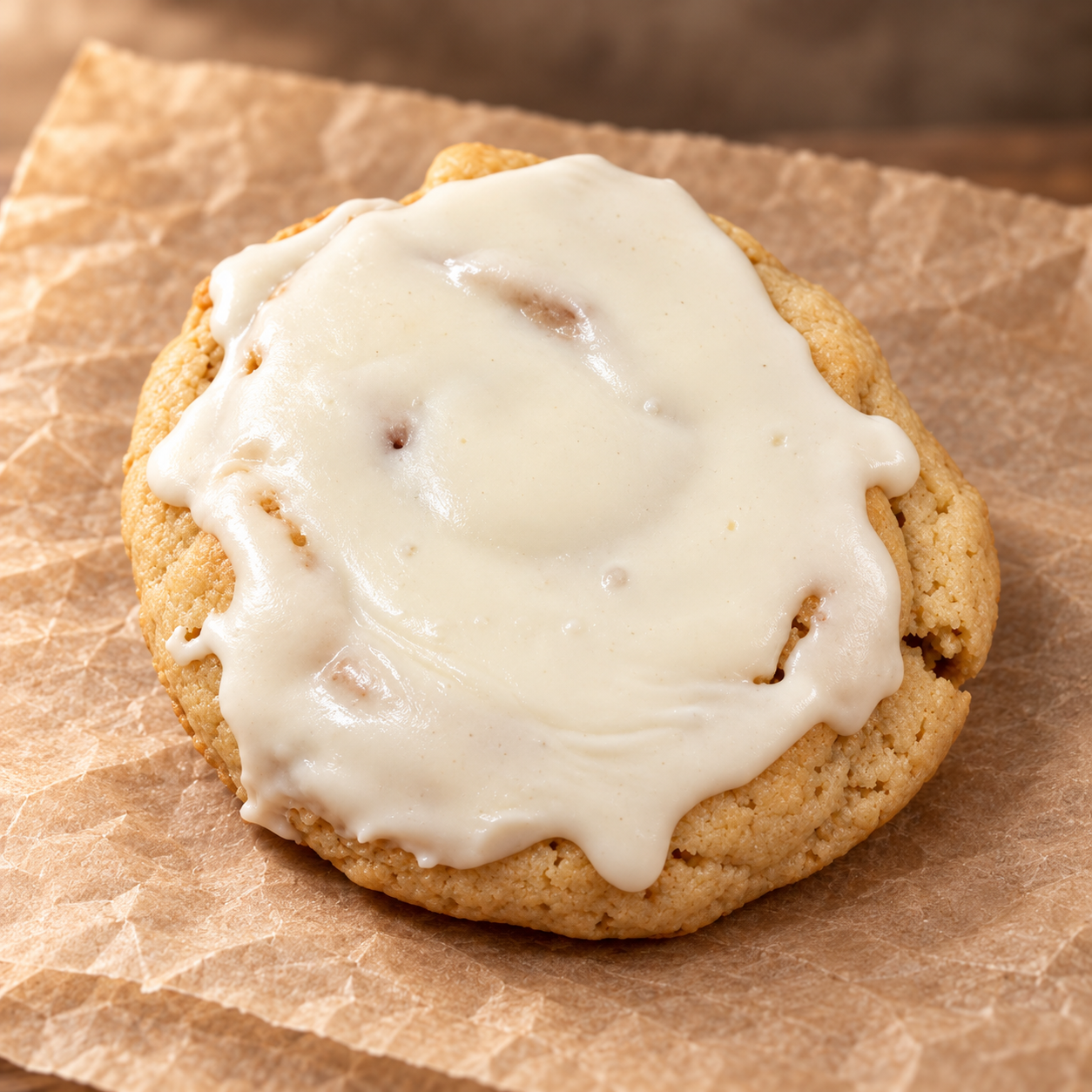 Warmly lit white-iced bakery cookie-2.png