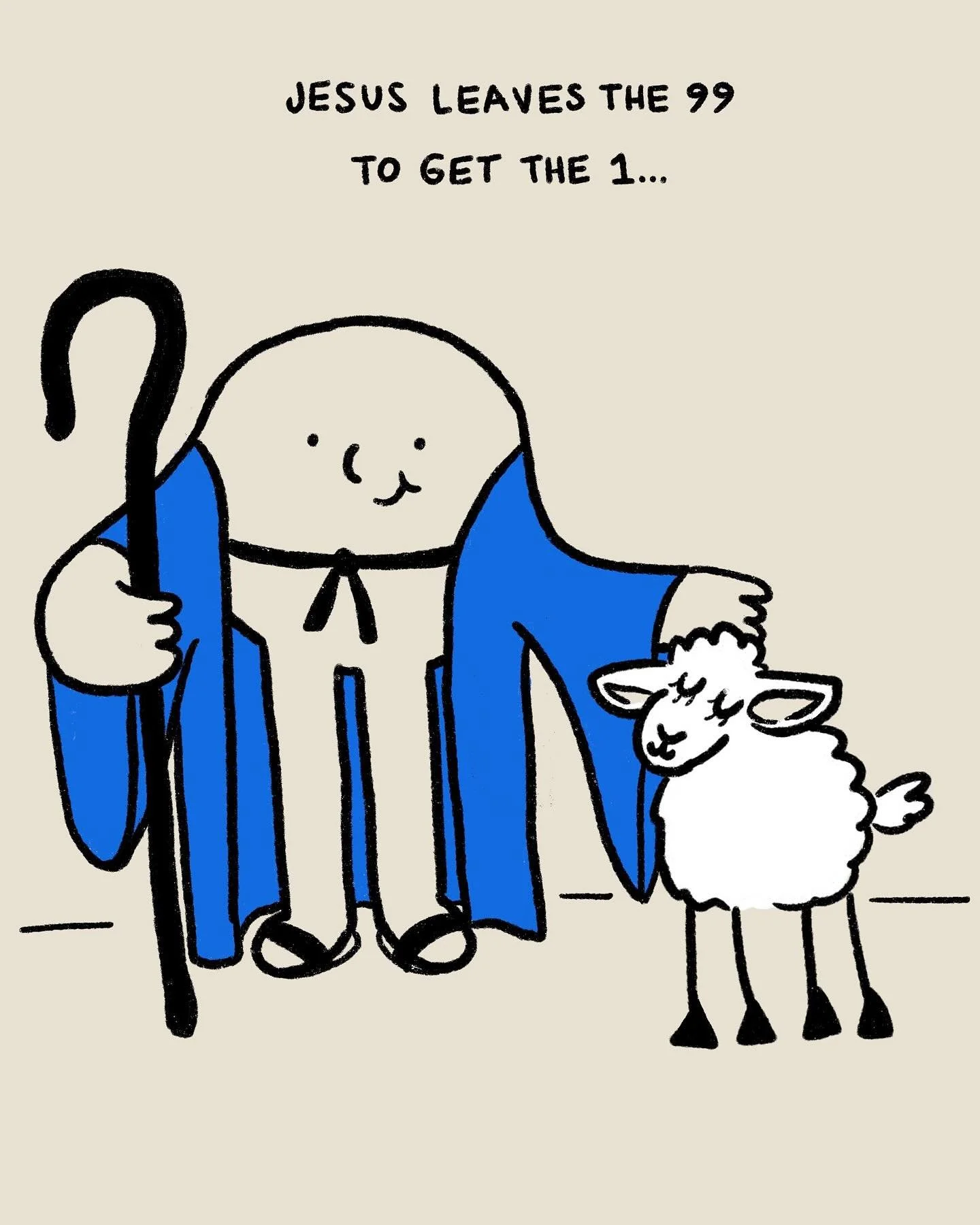 Ollie wants to remind you today that you&rsquo;re never too far gone 💙 Jesus loves you so much.
Illustraion by @itsalexcox