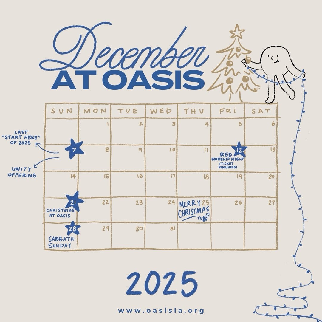 It&rsquo;s December! ✨🎄🤍 and Ollie wants to make sure you don&rsquo;t miss out on any of the amazing things we have coming this month so mark your calendar!
Illustrated by: @itsalexcox

Dec 7 @10:30am: Last Start Here of the year- step into life at