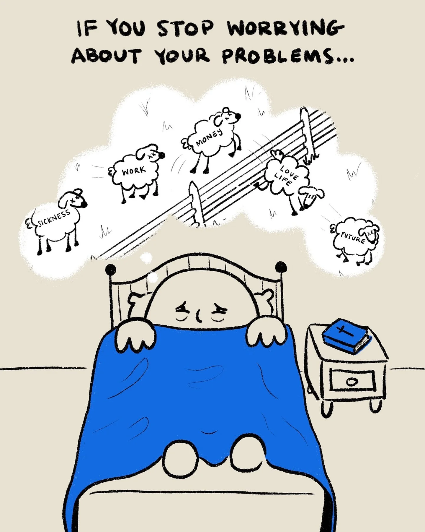 Got worry? Anxiety? Stress? Give it all to Him. 🙏 An important reminder from our pal Ollie 💙
Illustrated by: @itsalexcox