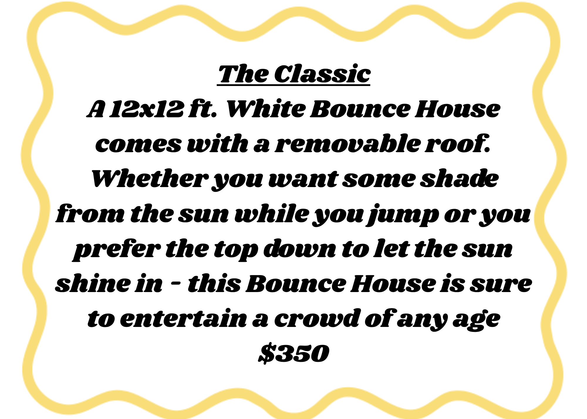 White Bounce House Rental in Charleston, SC