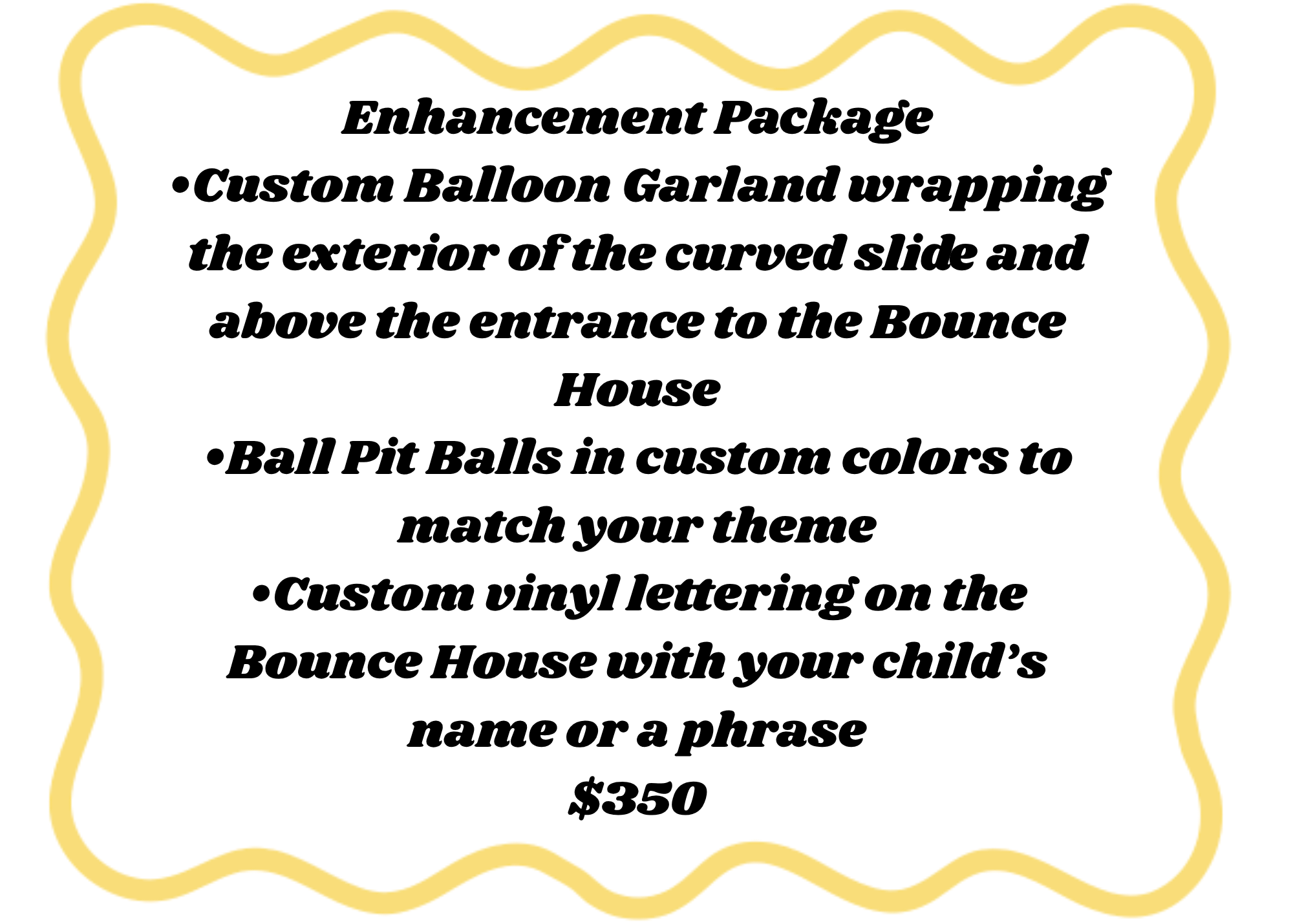 White Bounce House with Balloon Garland for an event in Mount Pleasant, SC