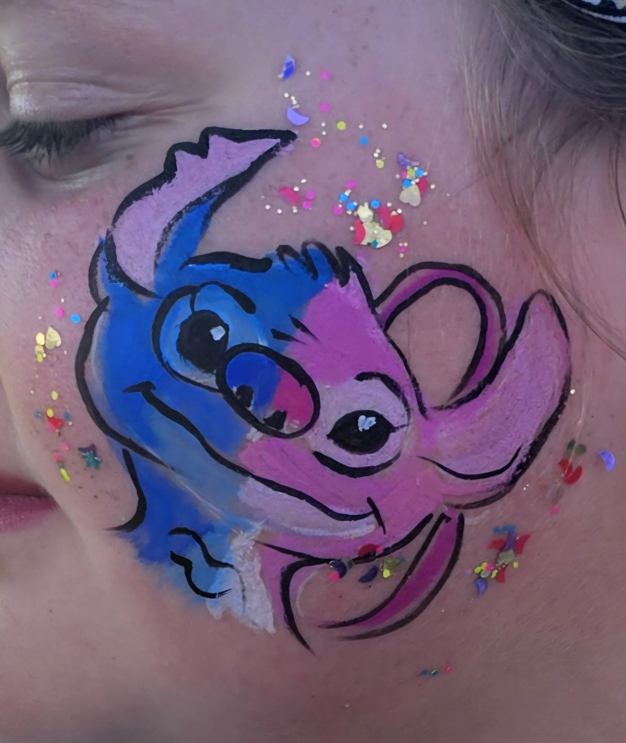 stitch, angel, facepaint, boadypaint, art