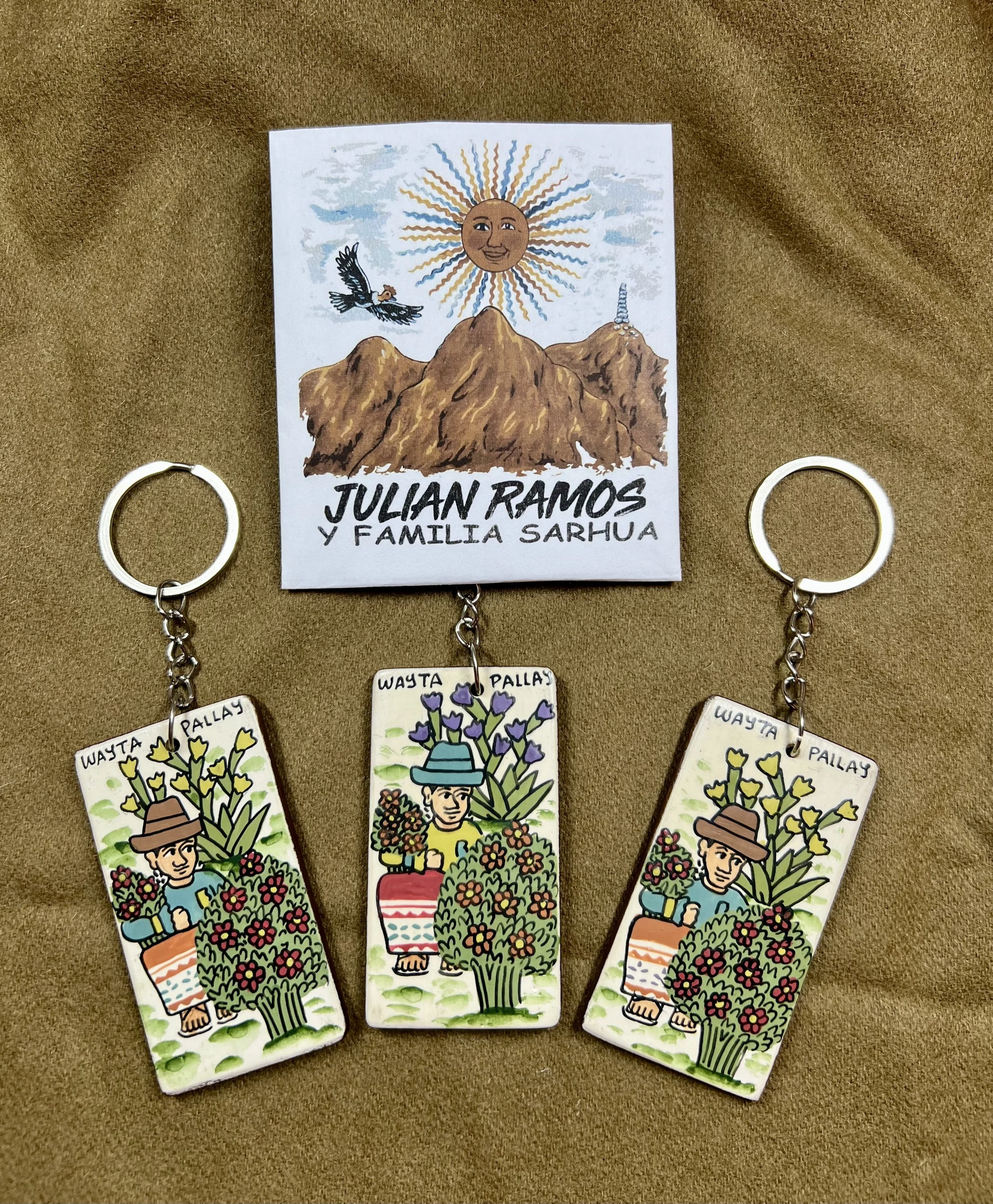 Sarhua Art Keychain (Yellow Flowers)