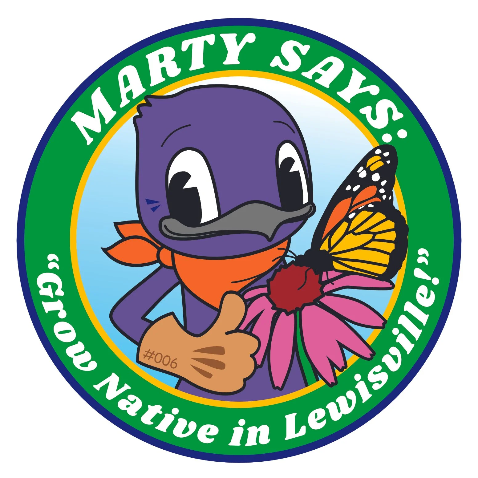 Marty Sticker #006 Grow Native