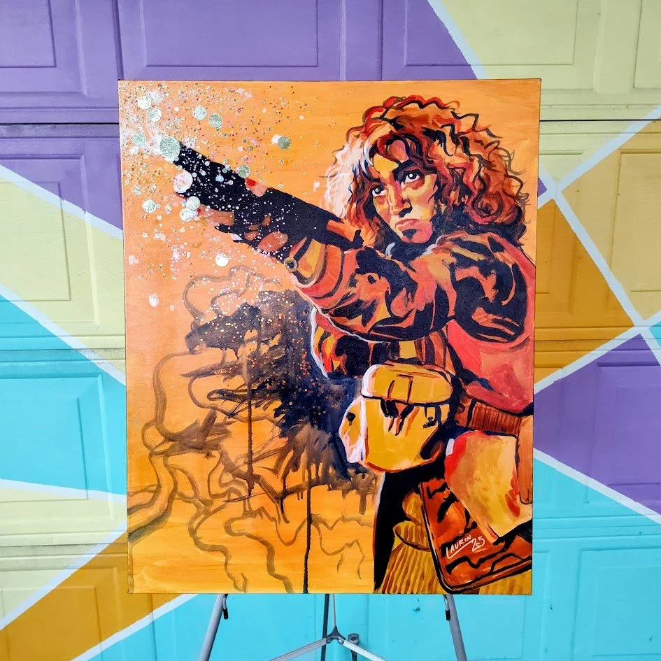 Nancy Shooting in Stranger Things - Original Painting in Acrylic