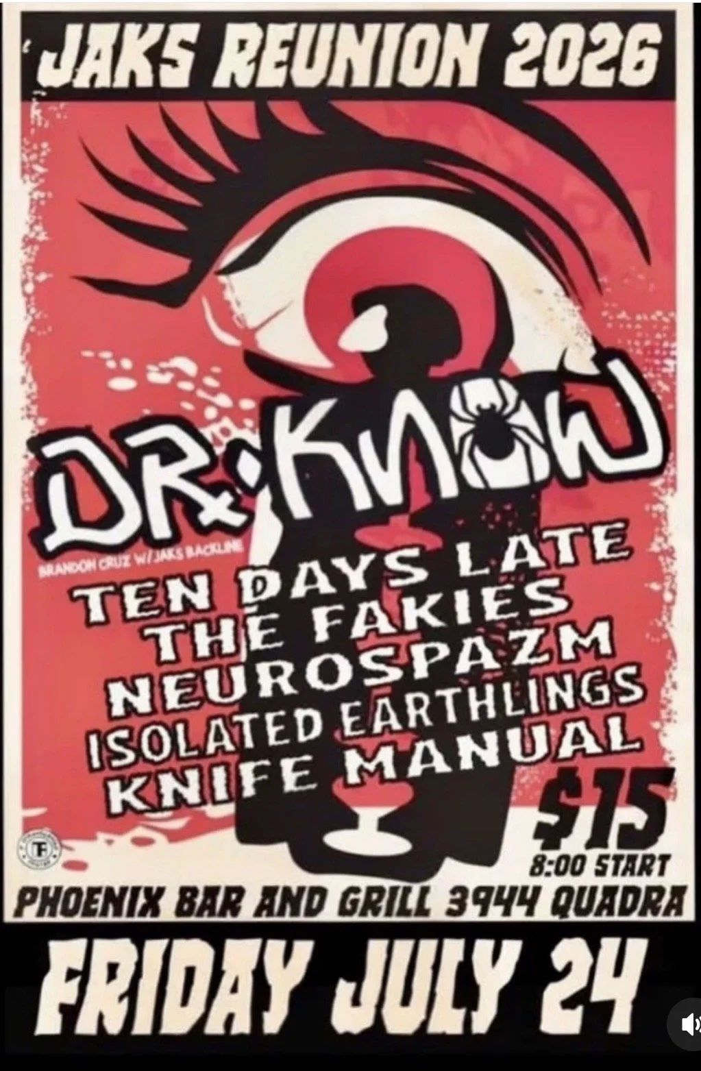 Dr Know, Ten Days Late, Fakies, Neurospazm, Isolated Earthlings & Knife Manual