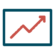 Growth chart icon for long-term investment strategy and portfolio management.