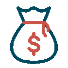 Money bag icon representing business exit planning and wealth transition strategies.