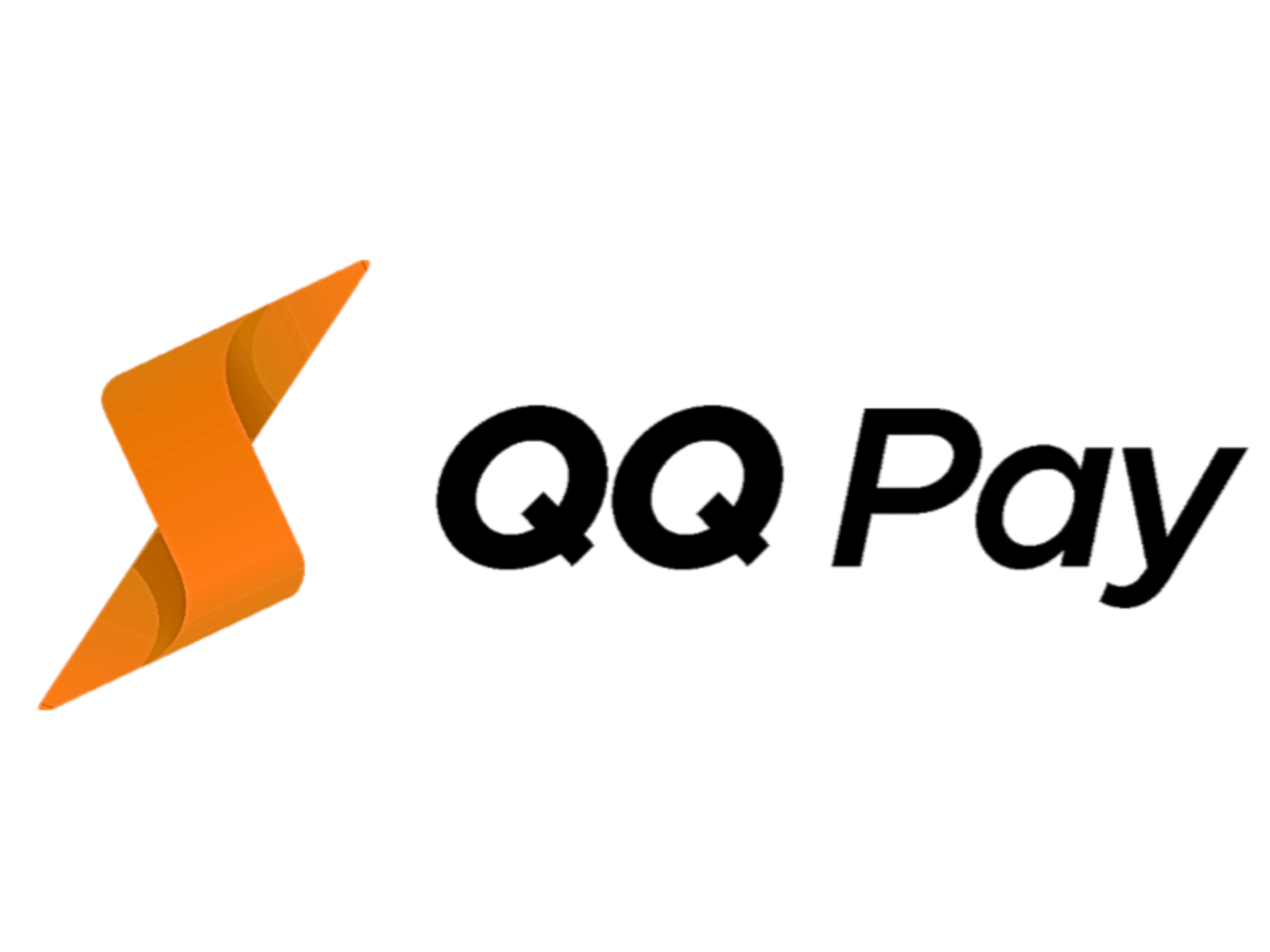 QqPay logo with a stylized orange and yellow arrow on its left side and bold black text reading 'QqPay' on a red background.