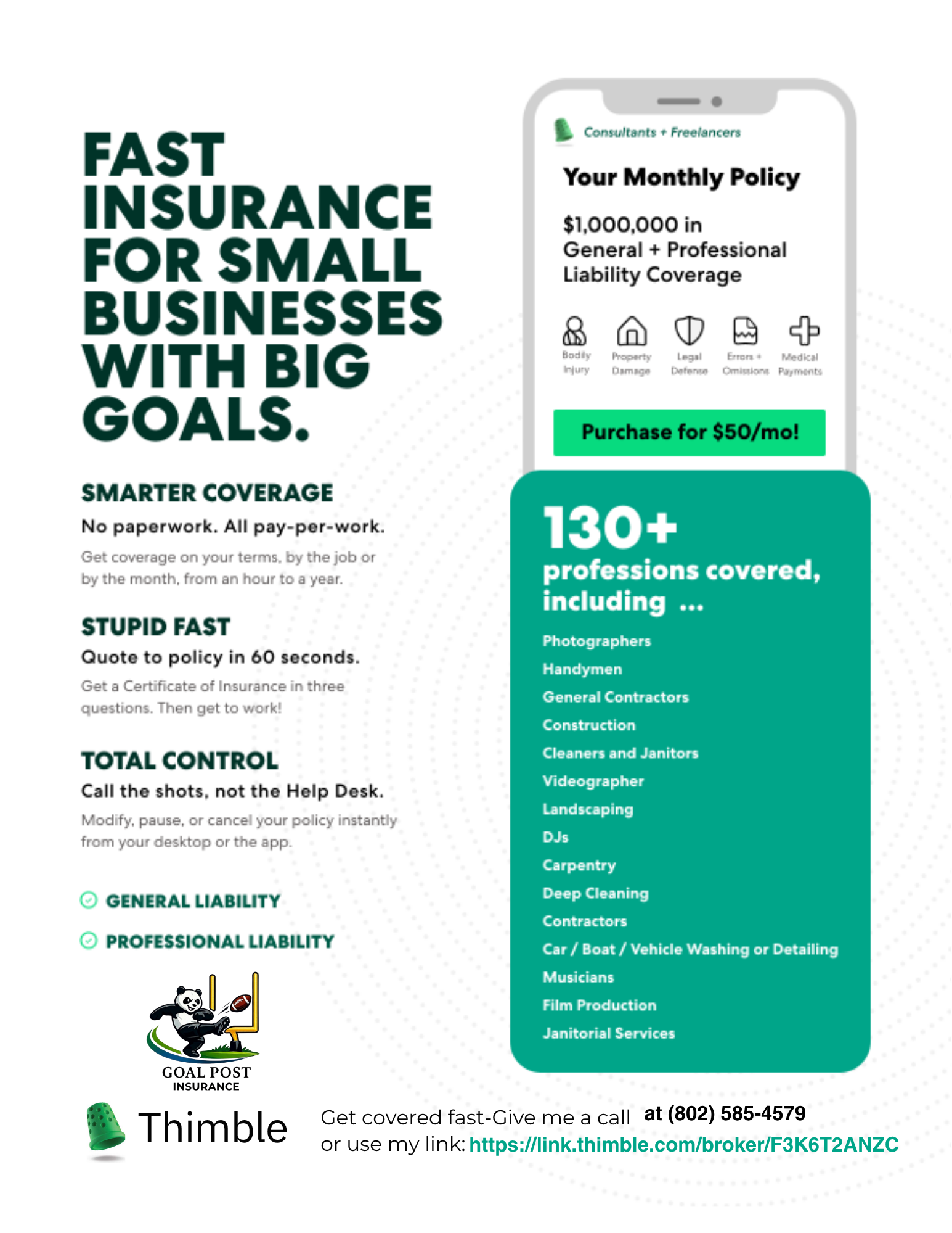 THIMBLE: SMALL BUSINESS INSURANCE
(802) 585-4579
