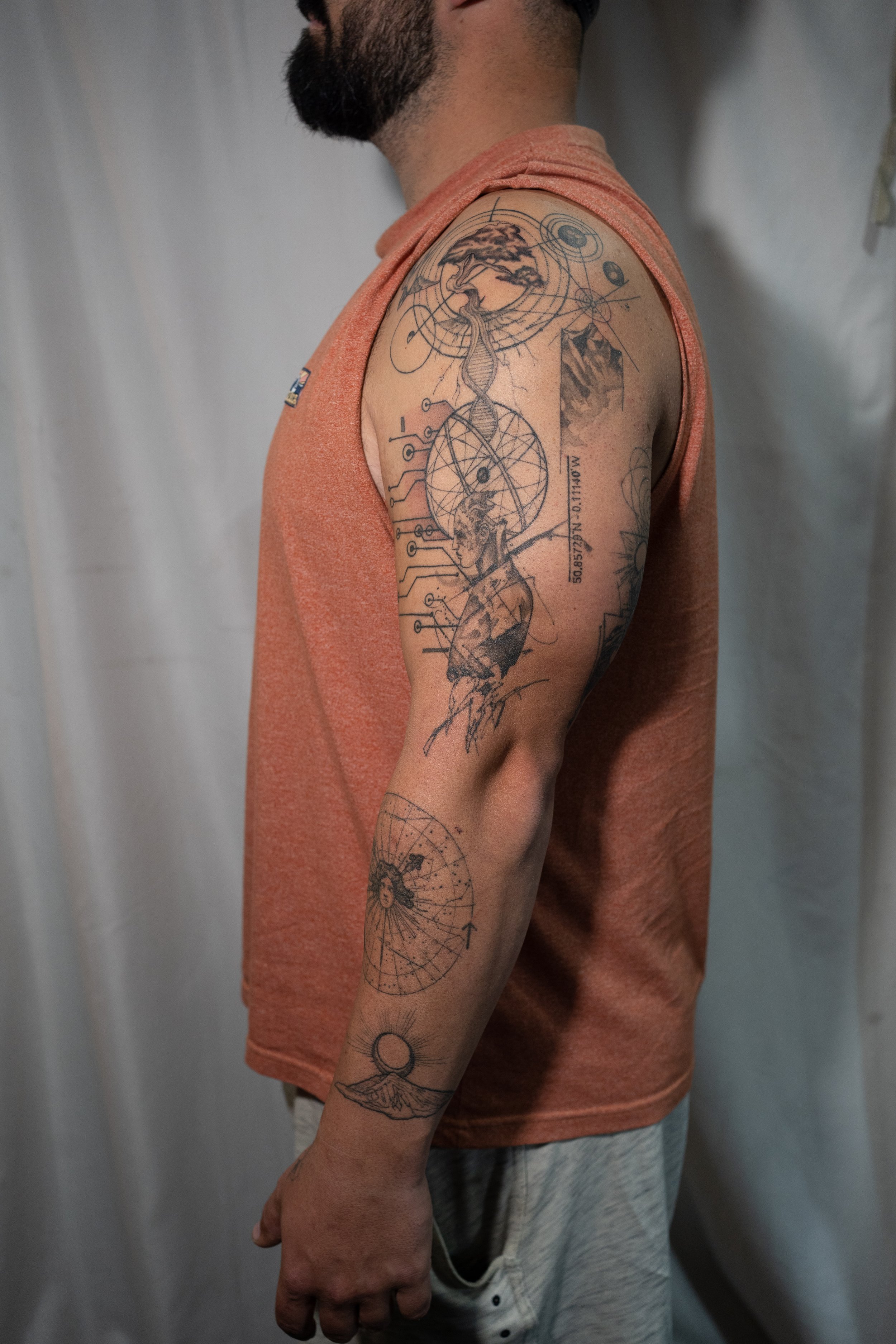 Micro realism sleeve by Jay C Tattoo, Brighton and Hove tattoo artist
