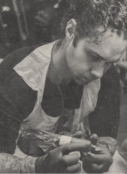 Jay C Tattoo, Brighton and Hove tattoo artist, tattooing in a studio, UK