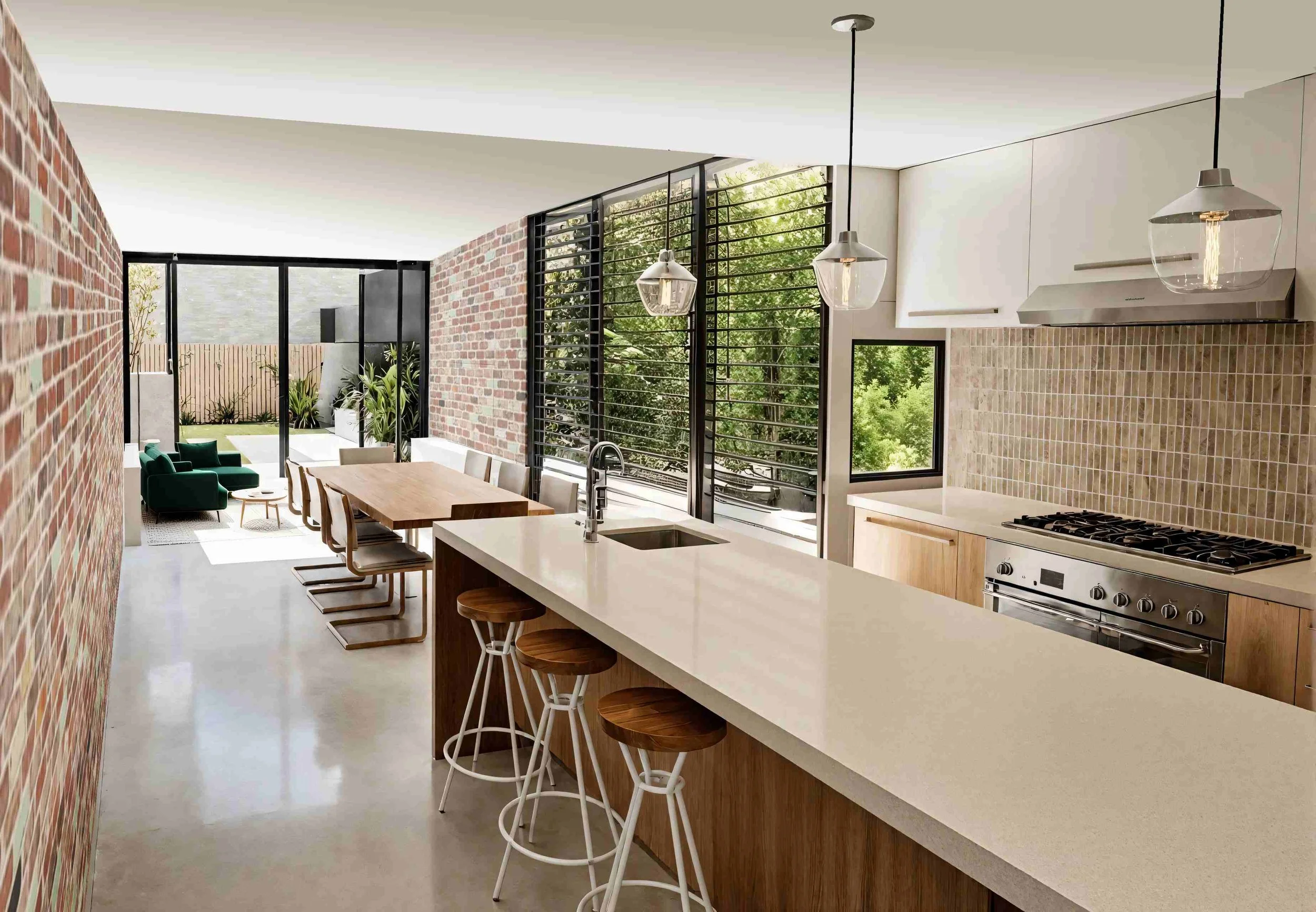 Internal View of Lilyfield Terrace House Design in Sydney's Inner West by Goodbrand Architects